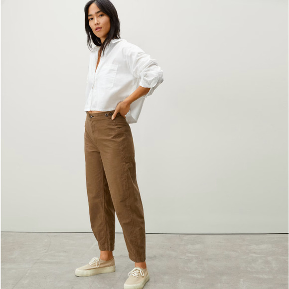 Everlane Womens The Fatigue Barrel Pants Size 2 Walnut Brown - Picture 1 of 10